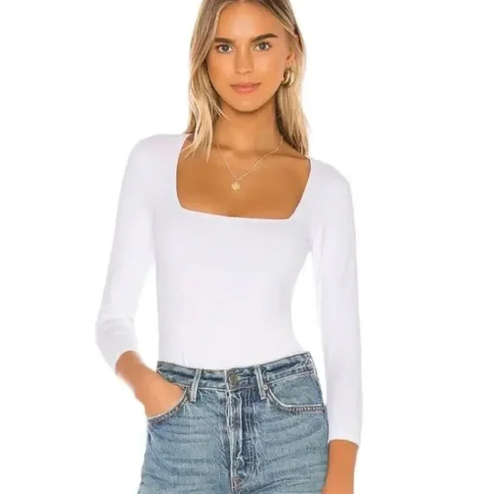 Free People Truth Or Square Bodysuit in White